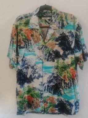 JC Penney's Vintage 60's Hawaiian Button-Up Rayon Shirt New Old Stock 15 15 1/2